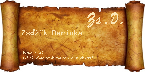 Zsák Darinka névjegykártya